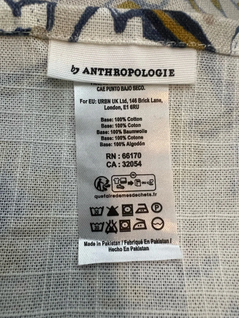 Anthropologie The Printed Cotton Slub Shower Curtain Collection in Foraged NWOT